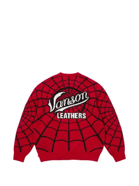 Supreme x Vanson Leathers x Marvel Spider-Man-print sweater