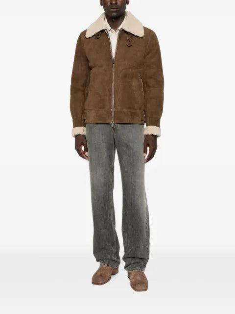 Salvatore Santoro shearling-trim leather jacket