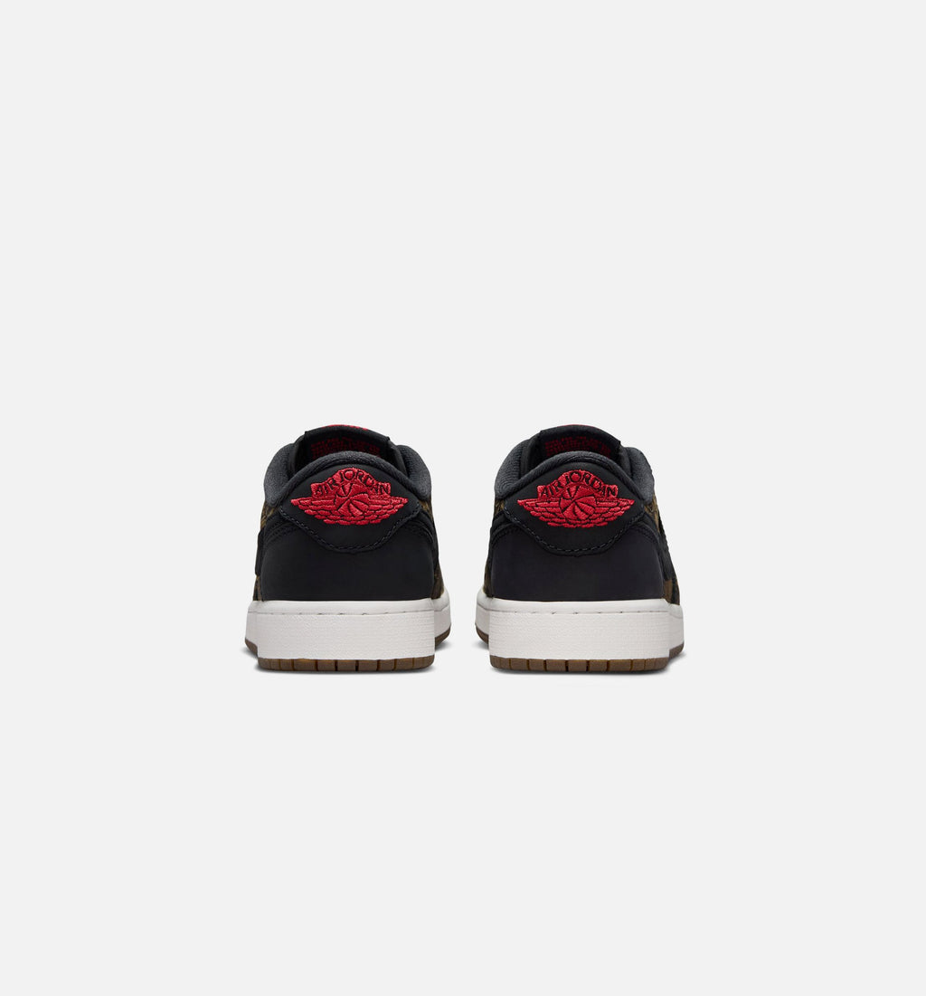 Air Jordan 1 Retro Low OG Laser Black and Varsity Red | Grade School Lifestyle Shoe | Black/Varsity Red/Summit White