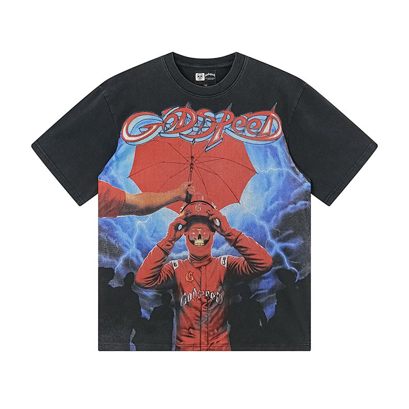 Godspeed Out of Many One Washed Black Graphic T-Shirt