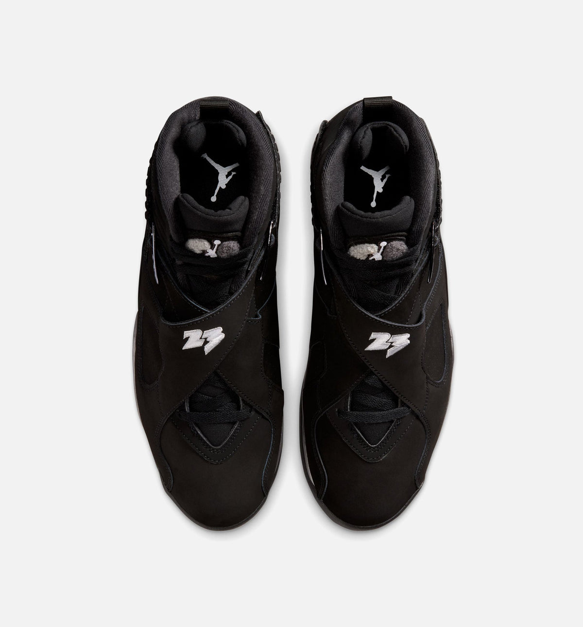 Air Jordan 8 Retro Chrome Black And Light Graphite Men's Lifestyle Shoes - Black / White / Light Graphite