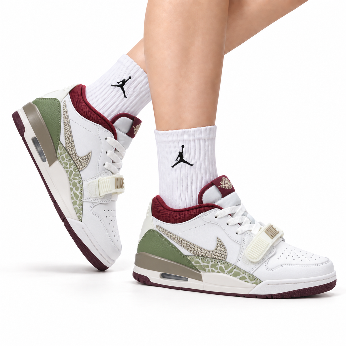Jordan Legacy 312 Low White Olive Green Sneakers